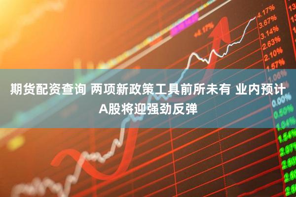 期货配资查询 两项新政策工具前所未有 业内预计A股将迎强劲反弹